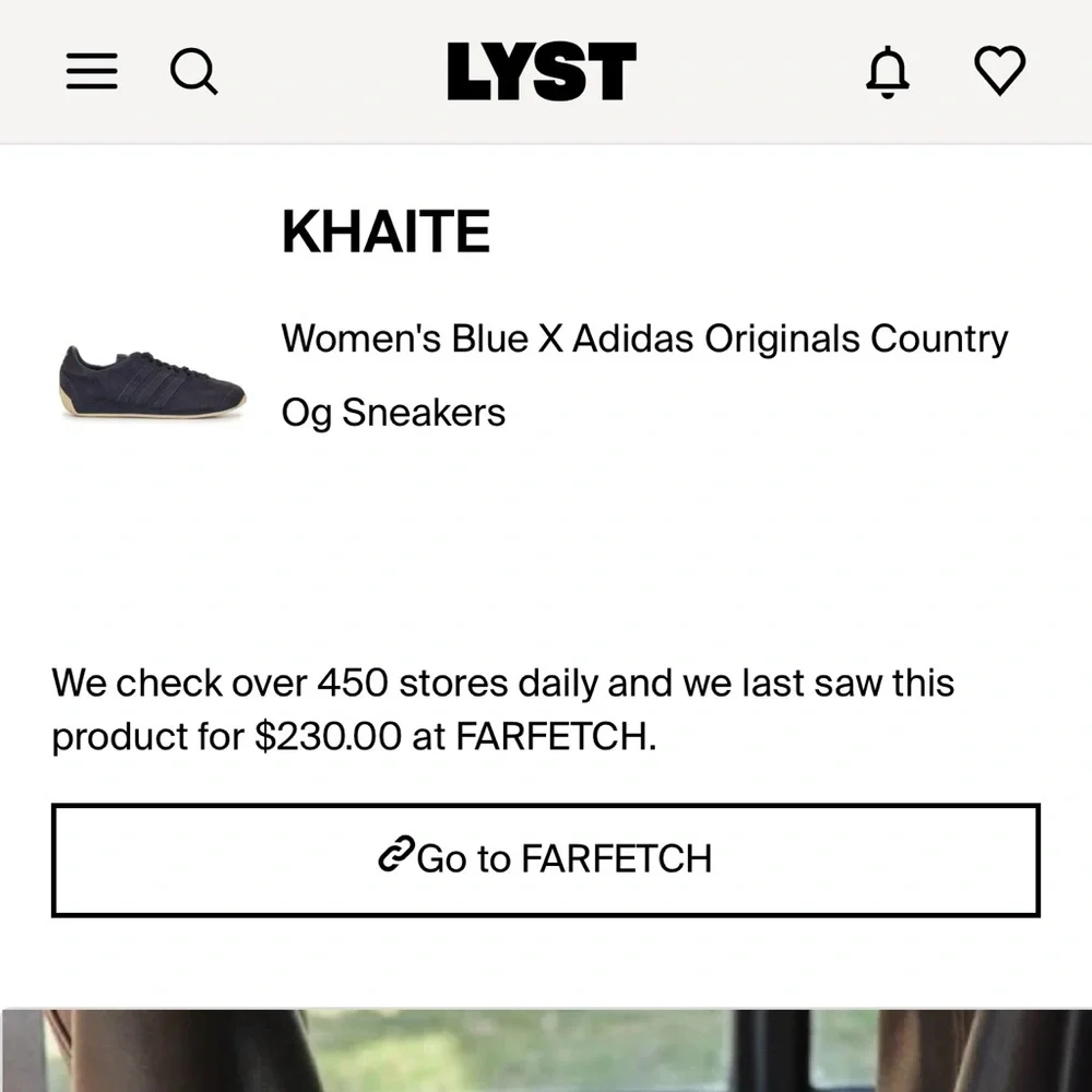 Adidas Navy and Gold Sneakers collaboration with KHAITE - Picture 4 of 16